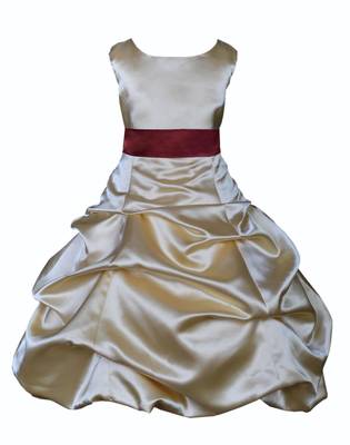 Baby Girl's Round Neck A Line Frock Gold Dress(WLT-1087_1-2 Years) 1