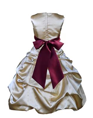 Baby Girl's Round Neck A Line Frock Gold Dress(WLT-1087_1-2 Years) 2