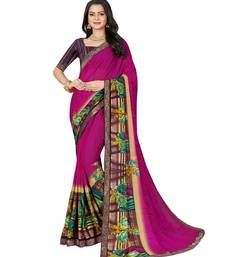 Multicolor Printed Faux Georgette Saree With Blouse