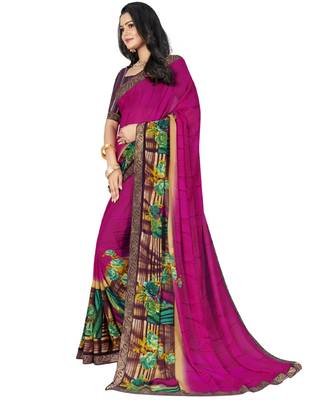 Multicolor Printed Faux Georgette Saree With Blouse 2