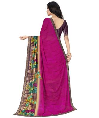 Multicolor Printed Faux Georgette Saree With Blouse 4