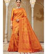 Orange Party Wear Designer Woven Saree Sarees
