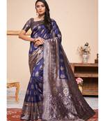 Navy Blue Party Wear Designer Woven Saree Sarees