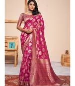Rani Pink Party Wear Designer Cotton Silk Sarees
