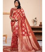 Maroon Party Wear Designer Cotton Silk Sarees