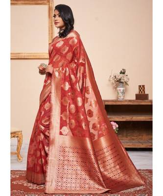 Maroon Party Wear Designer Cotton Silk Sarees 2