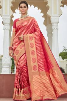 Rani Pink Party Wear Designer Art Silk Sarees