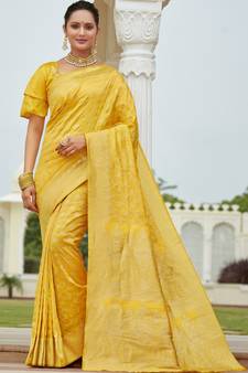 Yellow Party Wear Designer Art Silk Sarees