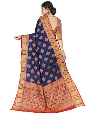 Blue Party Wear Designer Patola Saris 3