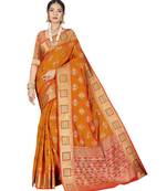 Orange Party Wear Designer Patola Saris