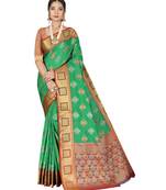 Sea Green Party Wear Designer Patola Saris