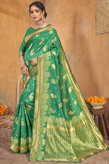 Light Green Party Wear Designer Woven Saree Sarees