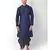 Navy Blue Dupion Silk Solid stitched   Kurta & &    dhoti