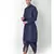 Navy Blue Dupion Silk Solid stitched   Kurta & &    dhoti