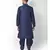 Navy Blue Dupion Silk Solid stitched   Kurta & &    dhoti