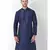 Navy Blue Dupion Silk Solid stitched   Kurta & &    dhoti