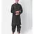 Black Dupion Silk Solid stitched   Kurta & &    dhoti