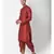 Red Dupion Silk Solid stitched   Kurta & &    dhoti