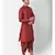 Red Dupion Silk Solid stitched   Kurta & &    dhoti