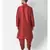 Red Dupion Silk Solid stitched   Kurta & &    dhoti