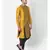 Yellow Dupion Silk Printed stitched   Kurta & &    Patiala