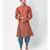 Orange Dupion Silk Printed stitched   Kurta & &    Patiala