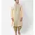 Cream Dupion Silk Printed stitched   Kurta & &    Patiala