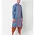 Blue Dupion Silk Printed stitched   Kurta & &    Patiala