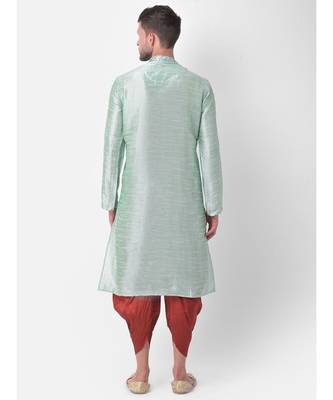 Light Green Dupion Silk Printed stitched   Kurta & &    Patiala 4