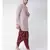 Off White Dupion Silk DEYANN Pathani Kurta and Patiala Set