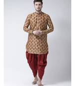 Brown Dupion Silk DEYANN Pathani Kurta and Patiala Set