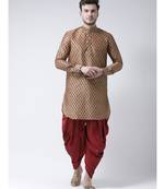 Brown Dupion Silk DEYANN Pathani Kurta and Patiala Set