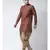 Orange Dupion Silk DEYANN Pathani Kurta and Patiala Set
