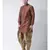 Orange Dupion Silk DEYANN Pathani Kurta and Patiala Set