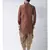 Orange Dupion Silk DEYANN Pathani Kurta and Patiala Set