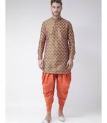 Green Dupion Silk DEYANN Pathani Kurta and Patiala Set