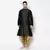 Black Dupion Silk DEYANN Kurta with Patiala set