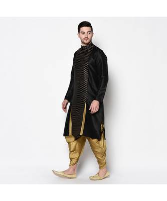 Black Dupion Silk DEYANN Kurta with Patiala set 2