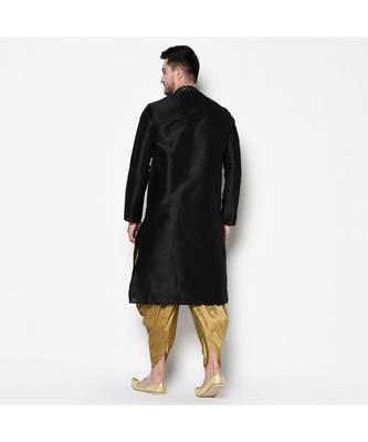 Black Dupion Silk DEYANN Kurta with Patiala set 4