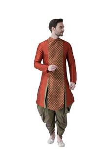 Orange Dupion Silk DEYANN Kurta with Patiala set