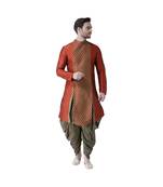 Orange Dupion Silk DEYANN Kurta with Patiala set