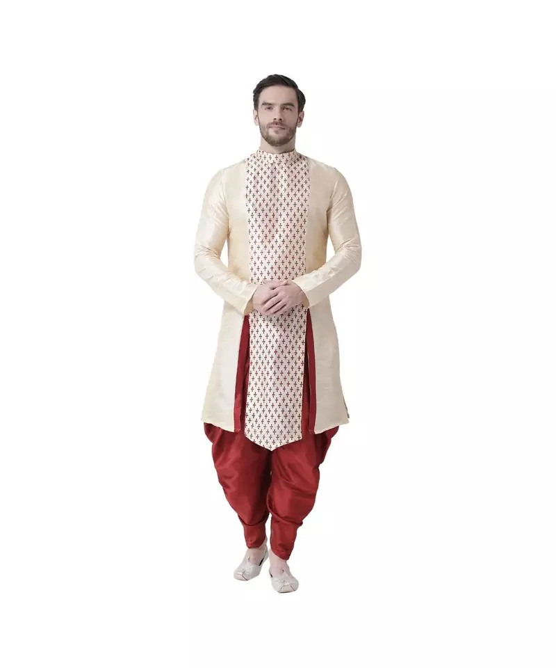 white Dupion Silk DEYANN Kurta with Patiala set