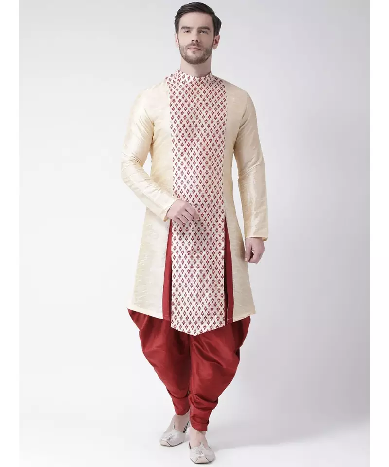 white Dupion Silk DEYANN Kurta with Patiala set