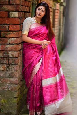 Yellow woven tissue saree with blouse 2