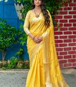 Grey woven kanchipuram silk saree with blouse