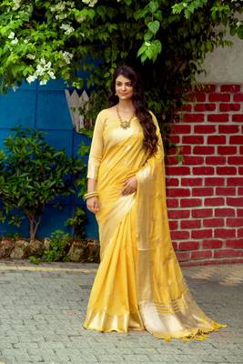 Grey woven kanchipuram silk saree with blouse 3