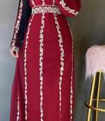 Dubai Moroccan Kaftan Farasha Hand Zari work Abaya jalabiya Jilbab Long Sleeve Islamic Dress