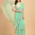 Turquoise Net Sequin Embroidered Ruffled Saree with Blosue Piece