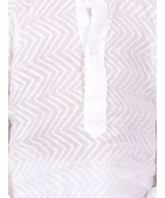 White  Zig Zag Print Kurta Dhoti 3