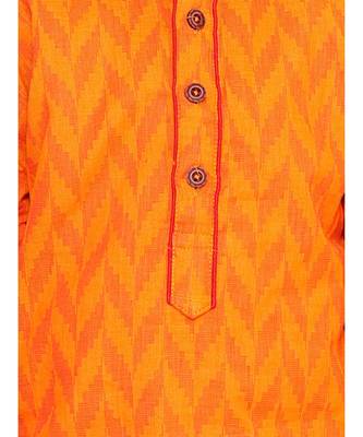 Orange Chevron Weave Handloom Kurta Pyjama 5